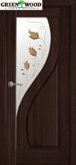 Дверь межкомнатная Новый стиль ПВХ МАЭСТРА Прима Каштан (стекло с рисунком)