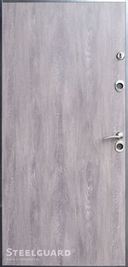 Дверь входная металлическая Steelguard Antifrost 10 Termoskin меркс серый / МДФ дуб шато