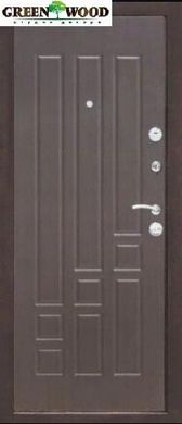 Дверь входная СТРАЖ Металл шагрень чёрная/МДФ Венге Правая 960х2050 мм №271, порошковая покраска