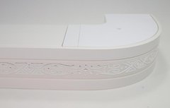 Лента декоративная 70 мм, Бленда Виктория Белая Серебро на потолочный карниз КСМ, усиленный карниз потолочный