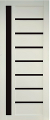 Дверь межкомнатная КДФ (KDF) Аркадия коллекция SONATA( экошпон) цвет Снежный мат стекло BLK
