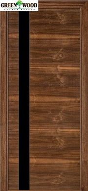 Дверь межкомнатная шпонированная Terminus Урбан Модель 21 (Стекло черное) Орех американский