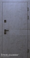 Дверь входная металлическая Steelguard Devi-U Remo Бетон Антрацит/белый мат