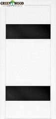 Дверь межкомнатная шпонированная Terminus Урбан Модель 22 (Стекло черное) Ясень белый