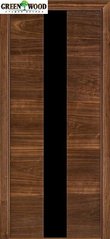 Дверь межкомнатная шпонированная Terminus Урбан Модель 23 (Стекло чёрное) Орех американский