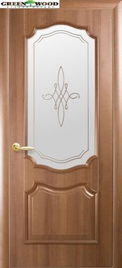 Дверь межкомнатная Новый стиль ПВХ ИНТЕРА Рока Золотая Ольха (Стекло с Рисунком 1)