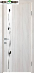 Дверь межкомнатная Новый стиль ПВХ Делюкс КВАДРА Злата Ясень New (Накладка Стекло с Рисунком)