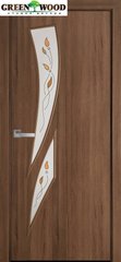 Дверь межкомнатная Новый стиль ПВХ Делюкс МОДЕРН Камея Золотая Ольха (Стекло с Рисунком 1)