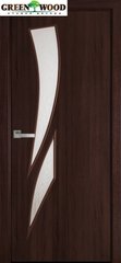Дверь межкомнатная Новый стиль ПВХ Делюкс МОДЕРН Камея Каштан (Стекло с прозрачным рисунком)