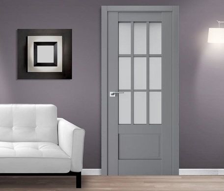 Дверь межкомнатная Terminus с ПВХ покрытием Неоклассико 604 ПО (стекло) Серый