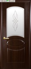 Дверь межкомнатная Новый стиль ПВХ Делюкс ФОРТИС Овал Каштан (Стекло с Рисунком 1)