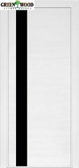 Дверь межкомнатная шпонированная Terminus Урбан Модель 21 (Стекло черное) Ясень белый