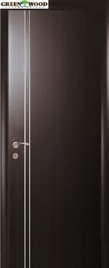 Дверь межкомнатная Новый стиль МДФ КОЛОРИ Алюминий Вертикально Венге