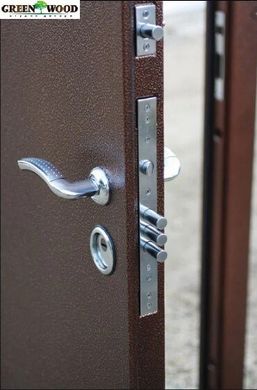 Дверь входная СТРАЖ Металл шагрень чёрная/МДФ Венге Правая 860х2050 мм №271, порошковая покраска