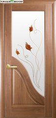 Дверь межкомнатная Новый стиль ПВХ МАЭСТРА Амата Золотая Ольха (Стекло с Рисунком 1)