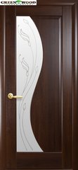 Дверь межкомнатная Новый стиль ПВХ МАЭСТРА Эскада Каштан (Стекло с Рисунком 2)