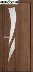 Дверь межкомнатная Новый стиль ПВХ Делюкс МОДЕРН Камея Золотая Ольха (Стекло с прозрачным рисунком)