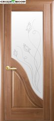 Дверь межкомнатная Новый стиль ПВХ МАЭСТРА Амата Золотая Ольха (Стекло с Рисунком 2)