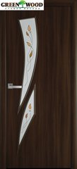 Дверь межкомнатная Новый стиль МДФ Экошпон МОДЕРН Камея Орех 3D (Стекло с Рисунком 1)