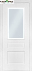Дверь межкомнатная шпонированная Terminus Классик Модель 102 (Стекло) Ясень белый эмаль