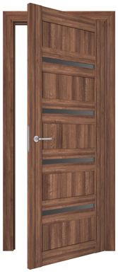 Дверь межкомнатная Terminus с ПВХ покрытием Нанофлекс 107 ПГ миндаль (глухая) вставка из матового стекла