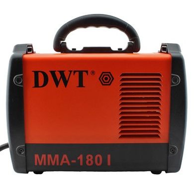Сварочный инвертор DWT ММА-180 I, ток постоянный, напряжение 220 В, цикл работы ПВ60%, 5280 Вт, 30\180 А