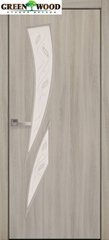 Дверь межкомнатная Новый стиль Экошпон МОДЕРН Камея Ясень патина (стекло с прозрачным рисунком)