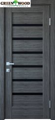 Дверь межкомнатная Новый стиль ПВХ НОСТРА Линнея BLK Грей New (черное стекло)