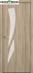 Дверь межкомнатная Новый стиль Экошпон МОДЕРН Камея Сандал (стекло с прозрачным рисунком)