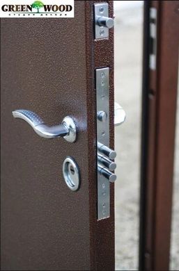 Дверь входная СТРАЖ Металл шагрень чёрная/МДФ Венге Левая 860х2050 мм №271, порошковая покраска