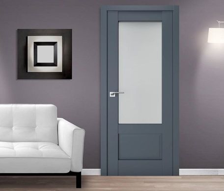 Дверь межкомнатная Terminus с ПВХ покрытием Неоклассико 606 ПО (стекло) Антрацит
