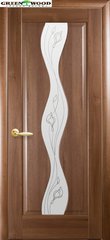 Дверь межкомнатная Новый стиль ПВХ МАЭСТРА Волна Золотая Ольха (Стекло с Рисунком 2)