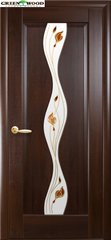 Дверь межкомнатная Новый стиль ПВХ МАЭСТРА Волна Каштан (Стекло с Рисунком 1)