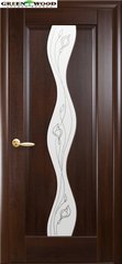 Дверь межкомнатная Новый стиль ПВХ МАЭСТРА Волна Каштан (Стекло с Рисунком 2)
