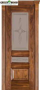 Двері міжкімнатні шпоновані Terminus Каро Модель 53 (Скло 03) Американський горіх
