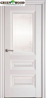 Дверь межкомнатная Новый стиль ЭЛЕГАНТ Статус Без молдинга стекло с прозрачным рисунком Белый матовый
