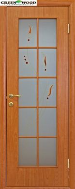 Дверь межкомнатная Новый стиль МДФ КОЛОРИ Витраж Ольха (Стекло с Рисунком)