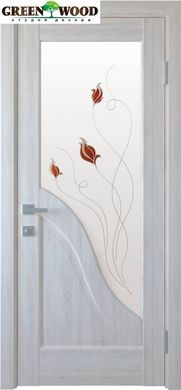 Дверь межкомнатная Новый стиль ПВХ МАЭСТРА Амата Ясень New (стекло с рисунком)