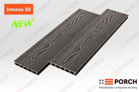 Террасная доска Porch Intense Eben 3D 3000x150x24 двухсторонний декор