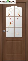 Дверь межкомнатная Новый стиль ПВХ Делюкс ФОРТИС Полустекло ЗолотаяОльха (Стекло с Рисунком 1)