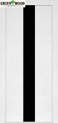 Дверь межкомнатная шпонированная Terminus Урбан Модель 23 (Стекло чёрное) Ясень белый