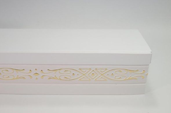 Лента декоративная 70 мм, Бленда Виктория Белая Золото на потолочный карниз КСМ, усиленный карниз потолочный